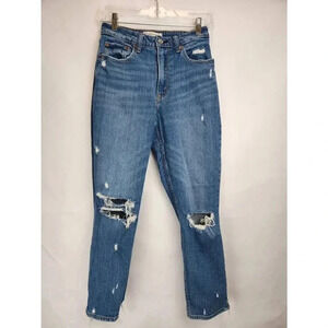 Abercrombie & Fitch The Mom High Rise Size 25 Distressed